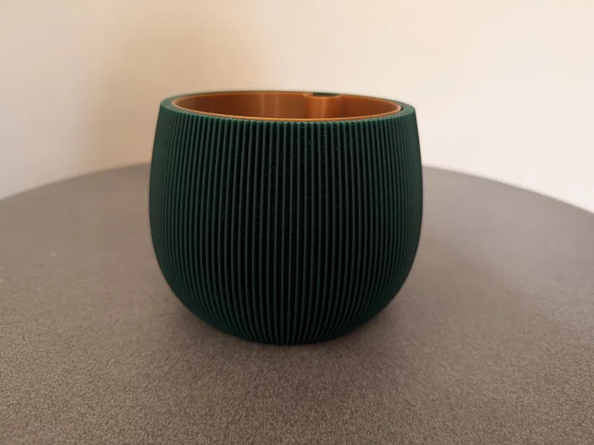 Chậu cây có lỗ tưới nước – Chất liệu Prusament Opal Green PLA - Image 2