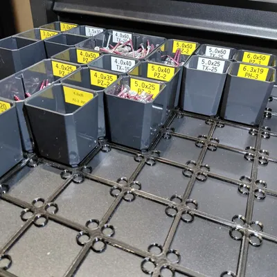 Lưới chia ngăn kéo tương thích Sortimo T-BOXX (9x10) - Hệ thống module