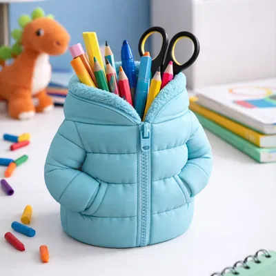 Ống đựng bút để bàn hình áo phao Puffer Jacket