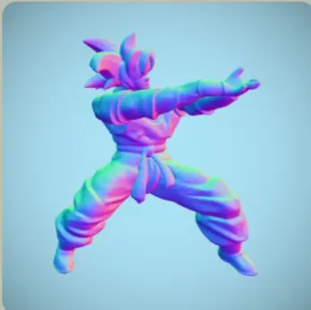 Mô hình 3D Son Goku tung chiêu thức cực chất cho fan Dragon Ball - Image 1