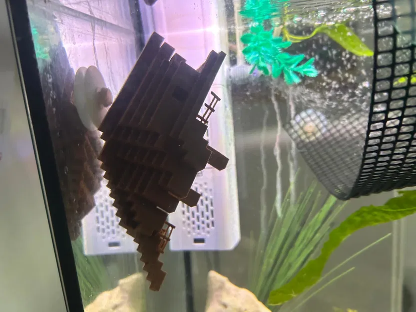 Mô hình tàu đắm Minecraft 3D trang trí bể cá cực chất - Image 2