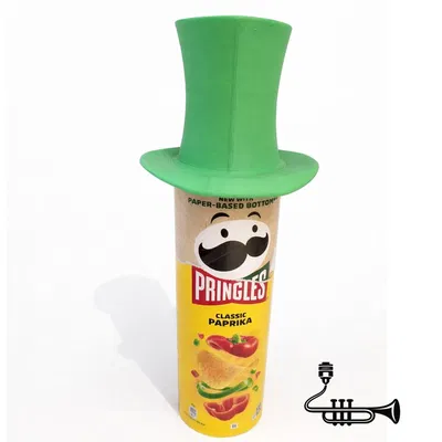 Phụ kiện trang trí mũ hình trụ cho hộp Pringles in 3D