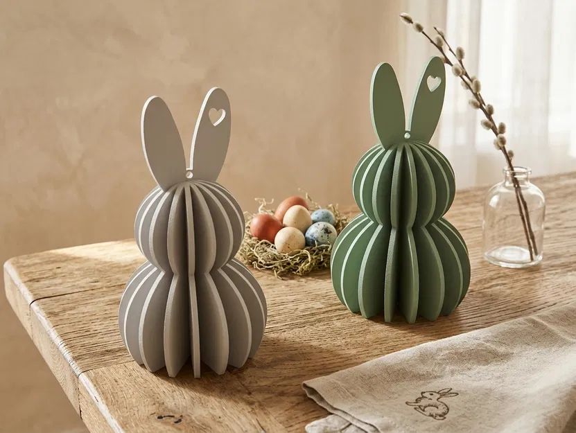 Mô hình thỏ Phục sinh trang trí dạng lớp – Để bàn hoặc treo tường - Image 1