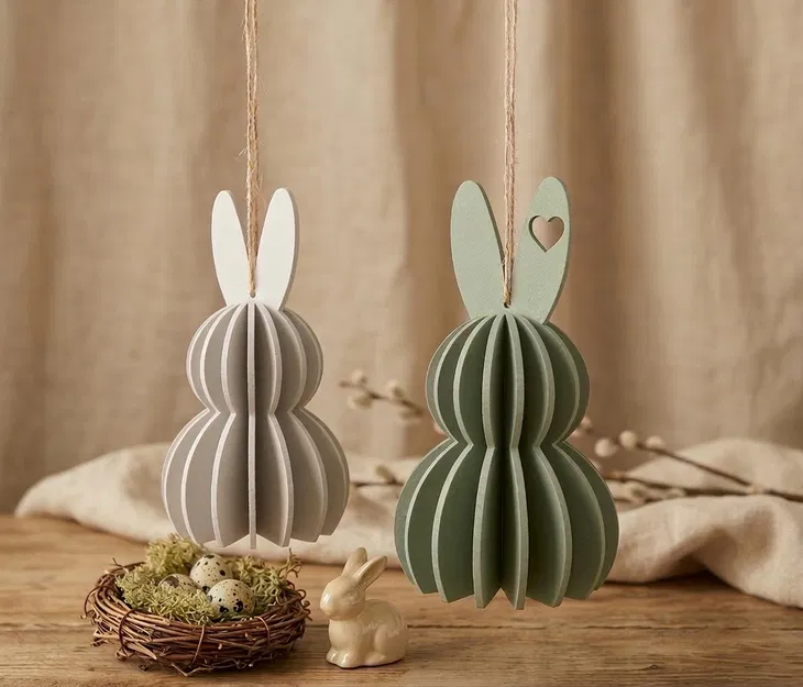 Mô hình thỏ Phục sinh trang trí dạng lớp – Để bàn hoặc treo tường - Image 2