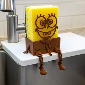 Khay đựng bông rửa chén hình Spongebob kèm ống thoát nước