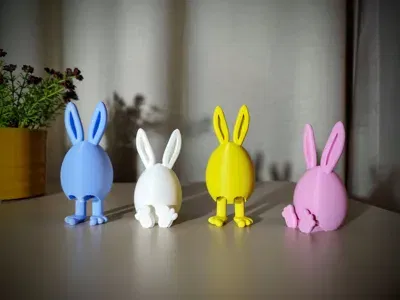 Mô hình thỏ trứng cử động (Articulated Egg Bunny) in 3D cực dễ thương - Image 1