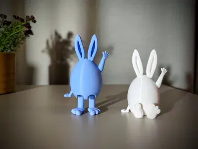 Mô hình thỏ trứng cử động (Articulated Egg Bunny) in 3D cực dễ thương - Image 3