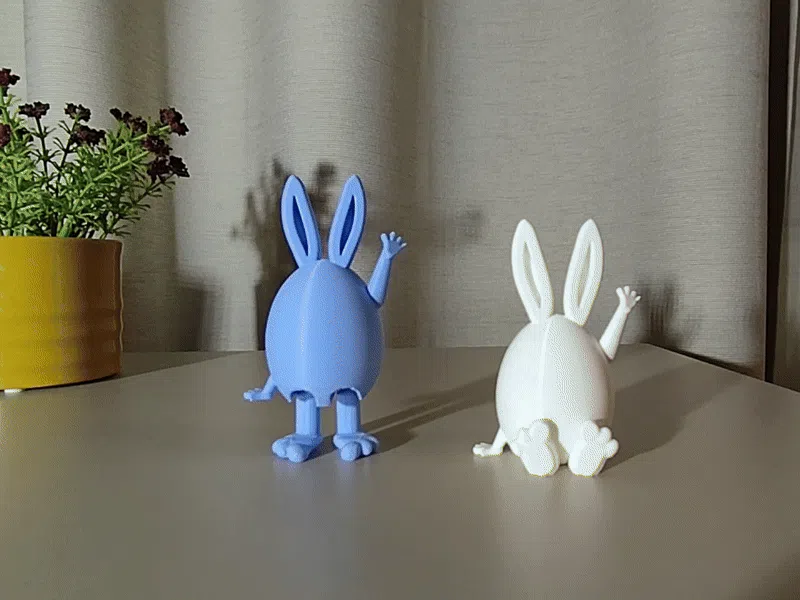 Mô hình thỏ trứng cử động (Articulated Egg Bunny) in 3D cực dễ thương - Image 4