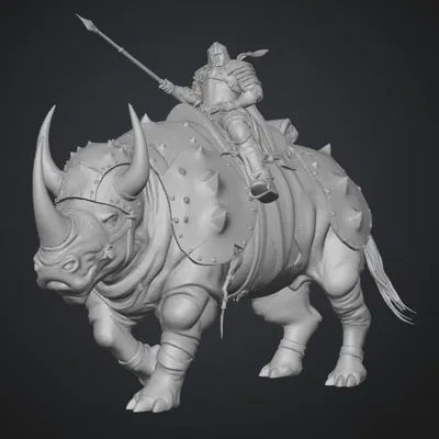 Mô hình Ironhorn Warcharger: Chiến binh tê giác in 3D cực chất