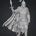 Mô hình 3D Kỵ sĩ Nga cầm giáo với áo choàng sang trọng - Thumbnail 1