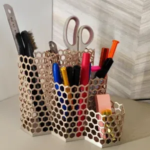 Ống đựng bút họa tiết tổ ong - Honeycomb pen organizer