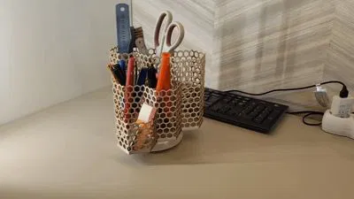 Ống đựng bút họa tiết tổ ong - Honeycomb pen organizer - Image 4