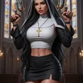 Mô hình nữ tu sĩ cầm súng Gunslinger Nun in 3D ấn tượng - Thumbnail 2