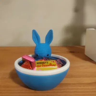 Cute Bunny Bowls - Mô hình khay đựng đồ hình thỏ 3D dễ thương