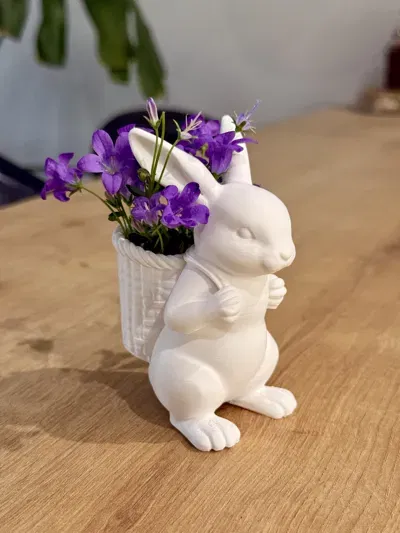 Mô hình chú thỏ đeo giỏ trang trí - In 3D dễ thương cho mùa xuân - Image 3