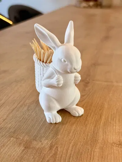 Mô hình chú thỏ đeo giỏ trang trí - In 3D dễ thương cho mùa xuân - Image 4