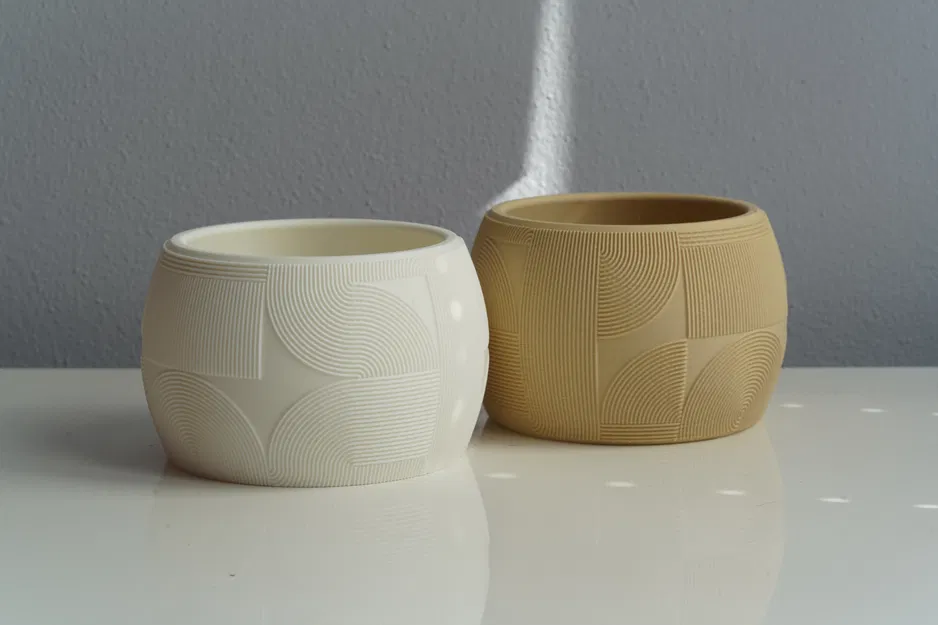 Bộ Bình Hoa Hình Học Uốn Lượn Phong Cách Art Deco - Mẫu Bình Họa Tiết Xoắn Ốc - Image 4