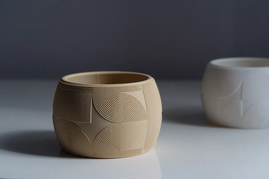 Bộ Bình Hoa Hình Học Uốn Lượn Phong Cách Art Deco - Mẫu Bình Họa Tiết Xoắn Ốc - Image 6