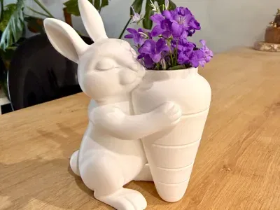 Bình Hoa Hình Củ Cà Rốt Chú Thỏ Phục Sinh - Image 1