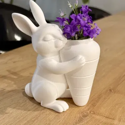 Bình Hoa Hình Củ Cà Rốt Chú Thỏ Phục Sinh