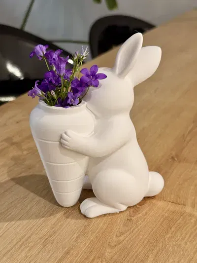 Bình Hoa Hình Củ Cà Rốt Chú Thỏ Phục Sinh - Image 3