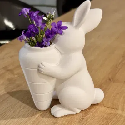 Bình Hoa Hình Củ Cà Rốt Chú Thỏ Phục Sinh
