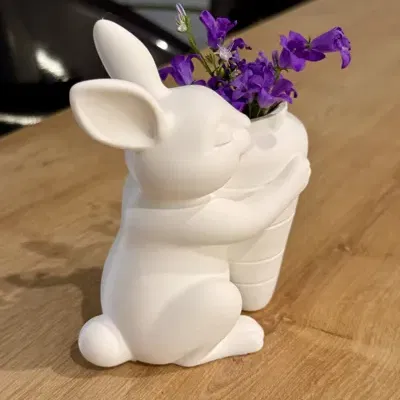 Bình Hoa Hình Củ Cà Rốt Chú Thỏ Phục Sinh