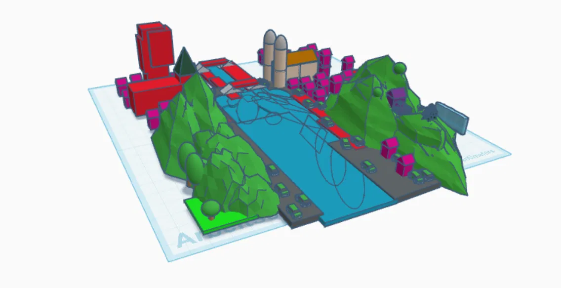 Mô hình 3D thành phố Zurich (Zurich City) - Thiết kế kiến trúc tối giản - Image 1