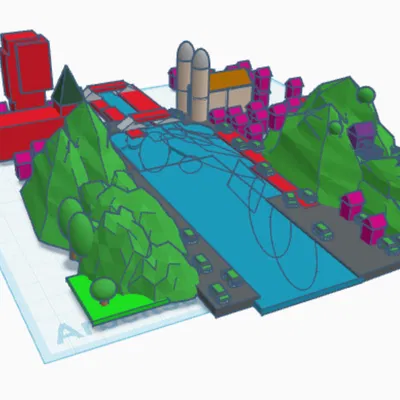 Mô hình 3D thành phố Zurich (Zurich City) - Thiết kế kiến trúc tối giản