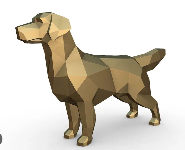 Mô hình chú chó Low Poly nghệ thuật cho in 3D - Image 2