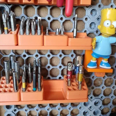 Khay vát góc Gridfinity đựng đầu vặn vít (hex bit)