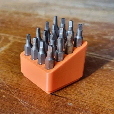 Khay vát góc Gridfinity đựng đầu vặn vít (hex bit)