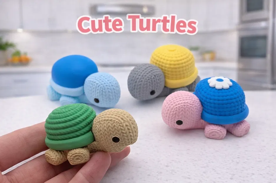 Mô hình chú rùa nhỏ đáng yêu (Cute turtles) in 3D trang trí - Image 1