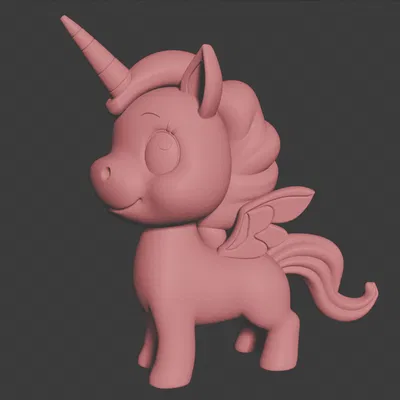 Mô hình 3D Pony Unicorn đáng yêu dùng làm vật phẩm trang trí bàn học