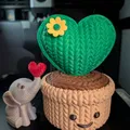 Mô hình in 3D xương rồng trái tim đan len (Knitted Heart Cactus) cực yêu - Thumbnail 2