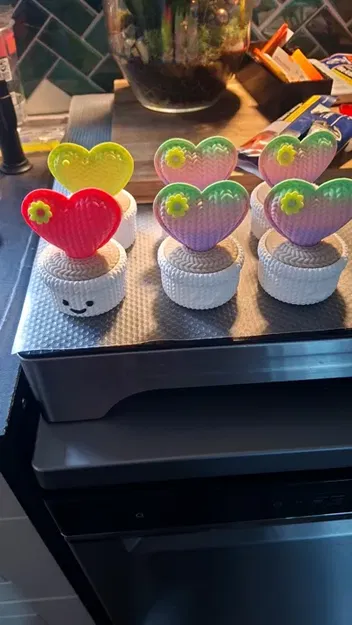 Mô hình in 3D xương rồng trái tim đan len (Knitted Heart Cactus) cực yêu - Image 4