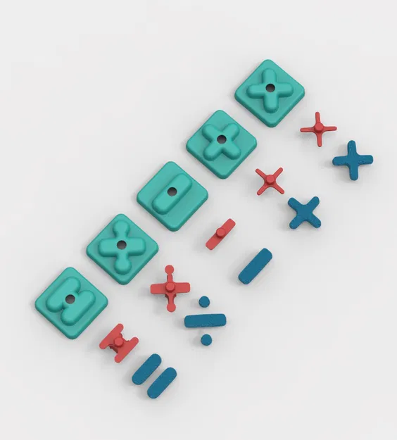 Khuôn tạo hình ký hiệu toán học bằng đất sét kèm tấm đẩy - Image 1