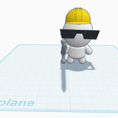 Mô hình nhân vật tí hon đeo kính và mũ bảo hộ cá tính