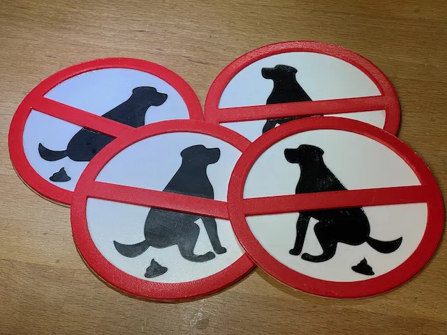 Biển báo cấm chó đi vệ sinh - Mô hình in 3D sân vườn hiệu quả - Image 2