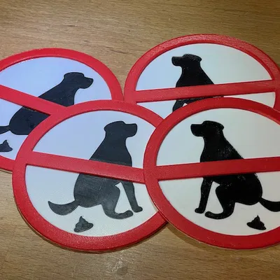 Biển báo cấm chó đi vệ sinh - Mô hình in 3D sân vườn hiệu quả