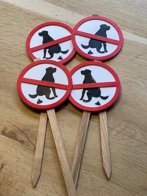 Biển báo cấm chó đi vệ sinh - Mô hình in 3D sân vườn hiệu quả - Image 3