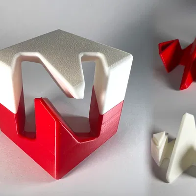 Logo Khối Lập Phương N Negative Space