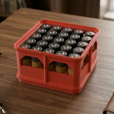 Hộp Đựng Pin AA 25 Viên Xếp Chồng Thông Minh - File In 3D Tiện Dụng