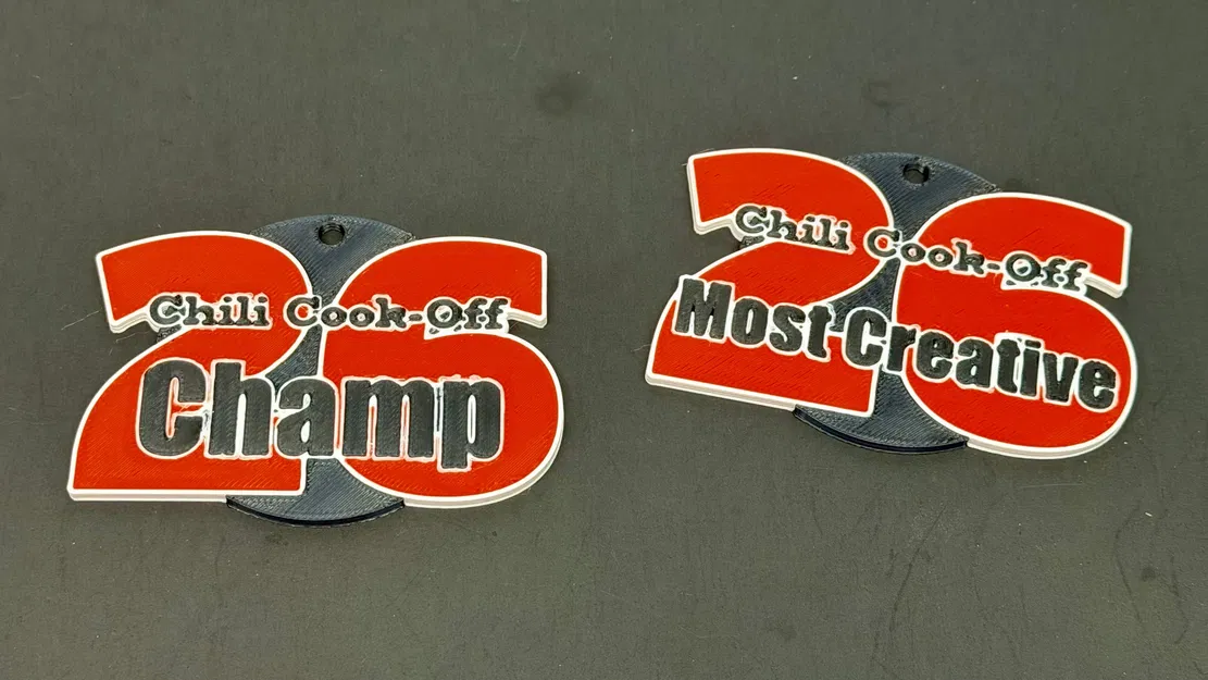 Bộ huy chương cuộc thi nấu ớt Chili Cook-Off 2026 | Bộ 5 chiếc | R7Makers - Image 1