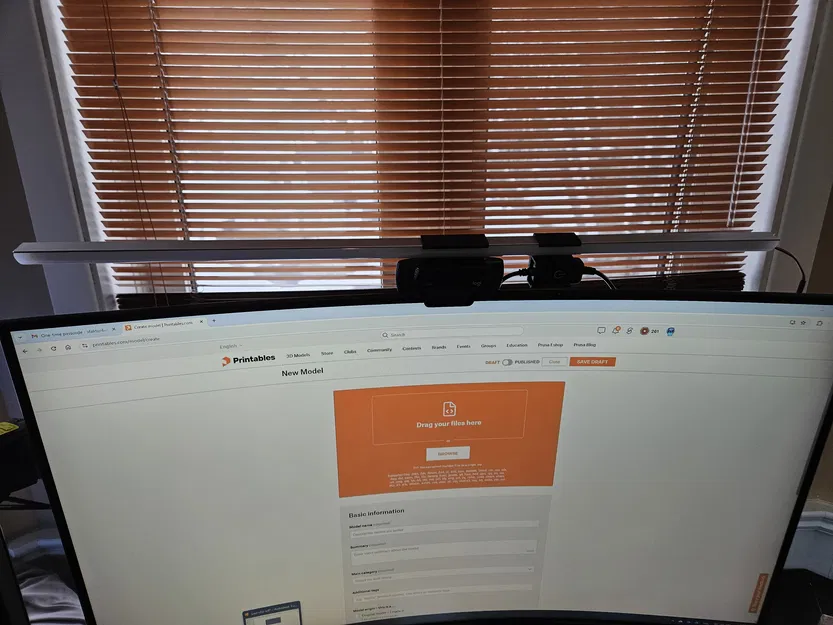 Ngàm gắn công tắc cho thanh đèn LED màn hình (Corner LED strip switch mount) - Image 2