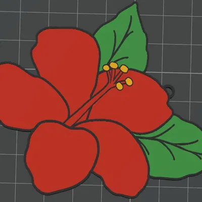 Mẫu in 3D bông hoa dâm bụt (Hibiscus)