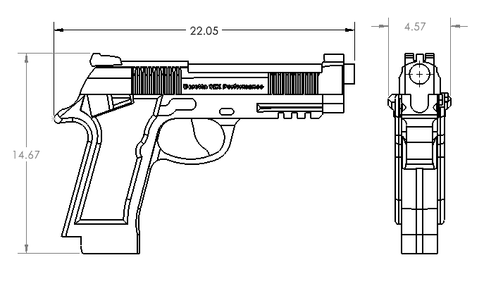 Mô hình 3D Beretta 92X Performance - Image 1