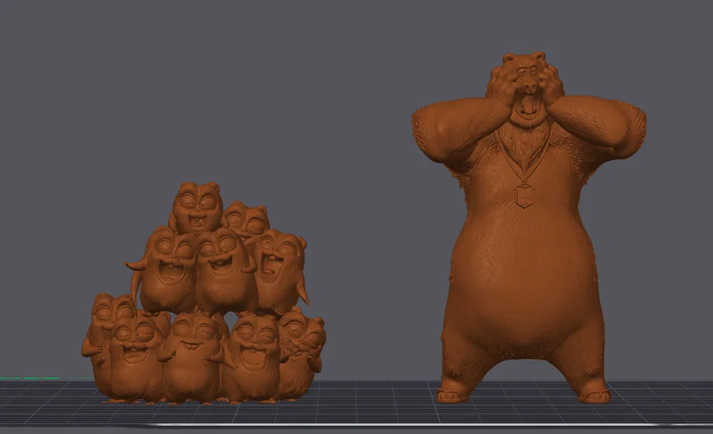 Mô hình 3D Grizzy and the Lemmings cực đáng yêu cho bé tập tô màu - Image 1