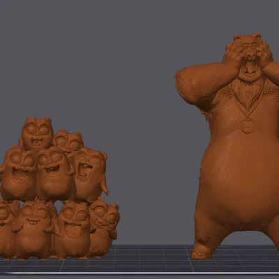 Mô hình 3D Grizzy and the Lemmings cực đáng yêu cho bé tập tô màu