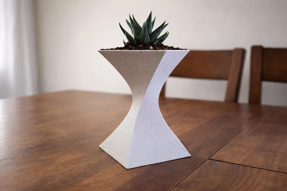 Chậu cây cảnh 3D hình đồng hồ cát cho xương rồng và sen đá - Image 1